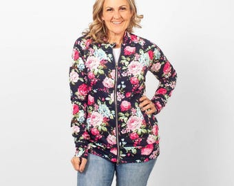 No Hood Isabel Floral | Full Double Zipper & Thumbholes