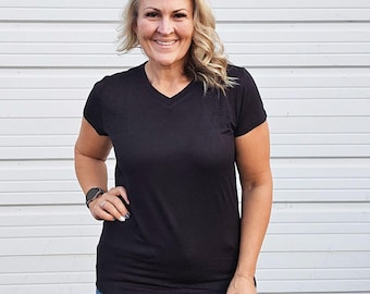 V-Neck Black T-shirt