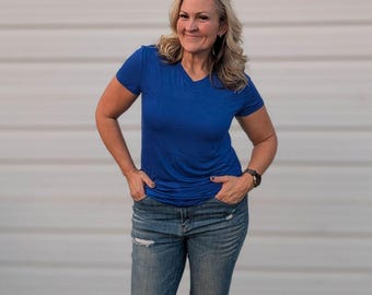 V-Neck Royal Blue T-shirt