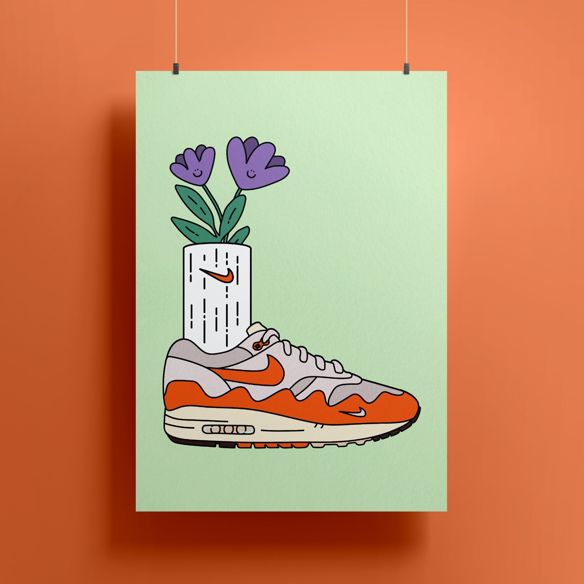 Nike Air Max 1 Patta Trainer Poster | Illustration | A4 A5 | Wall Art ...