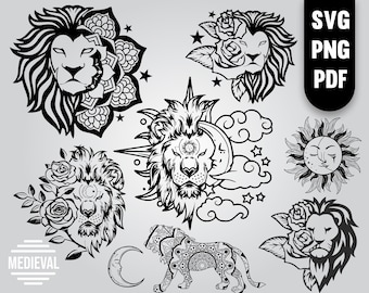 Mandala Lion Svg Etsy