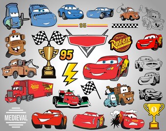 Download Lightning Mcqueen Pdf Bundle Lightning Mcqueen Drawing For Birthday Design Collection Cars Disney Pixar Vector Svg Mater Png Design Craft Supplies Tools Kits Kromasol Com