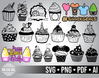 Unicorn Clipart Cupcakes Etsy
