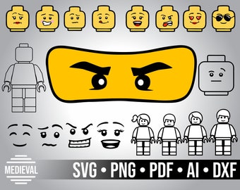 Lego Face Svg Etsy