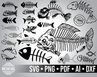 Download Fish Skeleton Svg Etsy