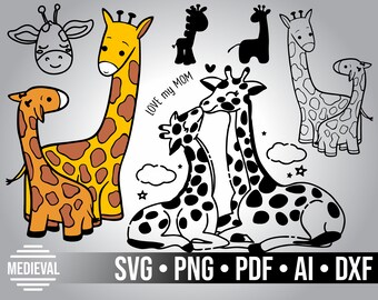 Download Mom And Baby Giraffe Svg Etsy