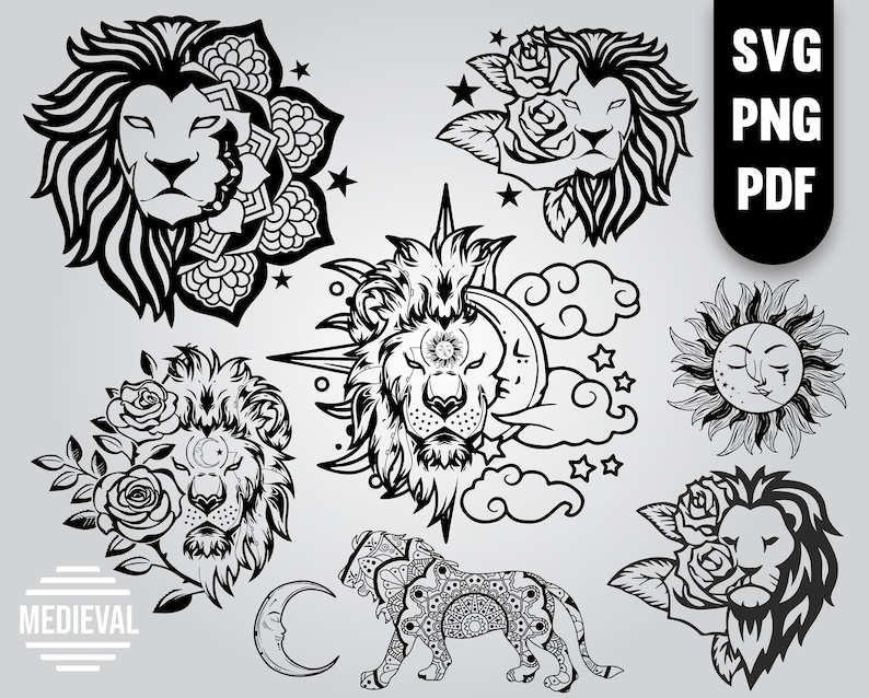 Download Art Collectibles Clip Art Lion Heads Pack Lion Outline Svg Lion Mandala Svg Lion Flower Svg Lion Face Svg Lion Mandala Svg Watercolor Lion Svg Lion Clipart