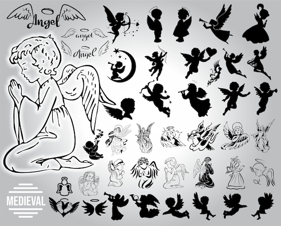 Download Angels Clipart Svg Praying Angel Svg Cupid Cut File Etsy
