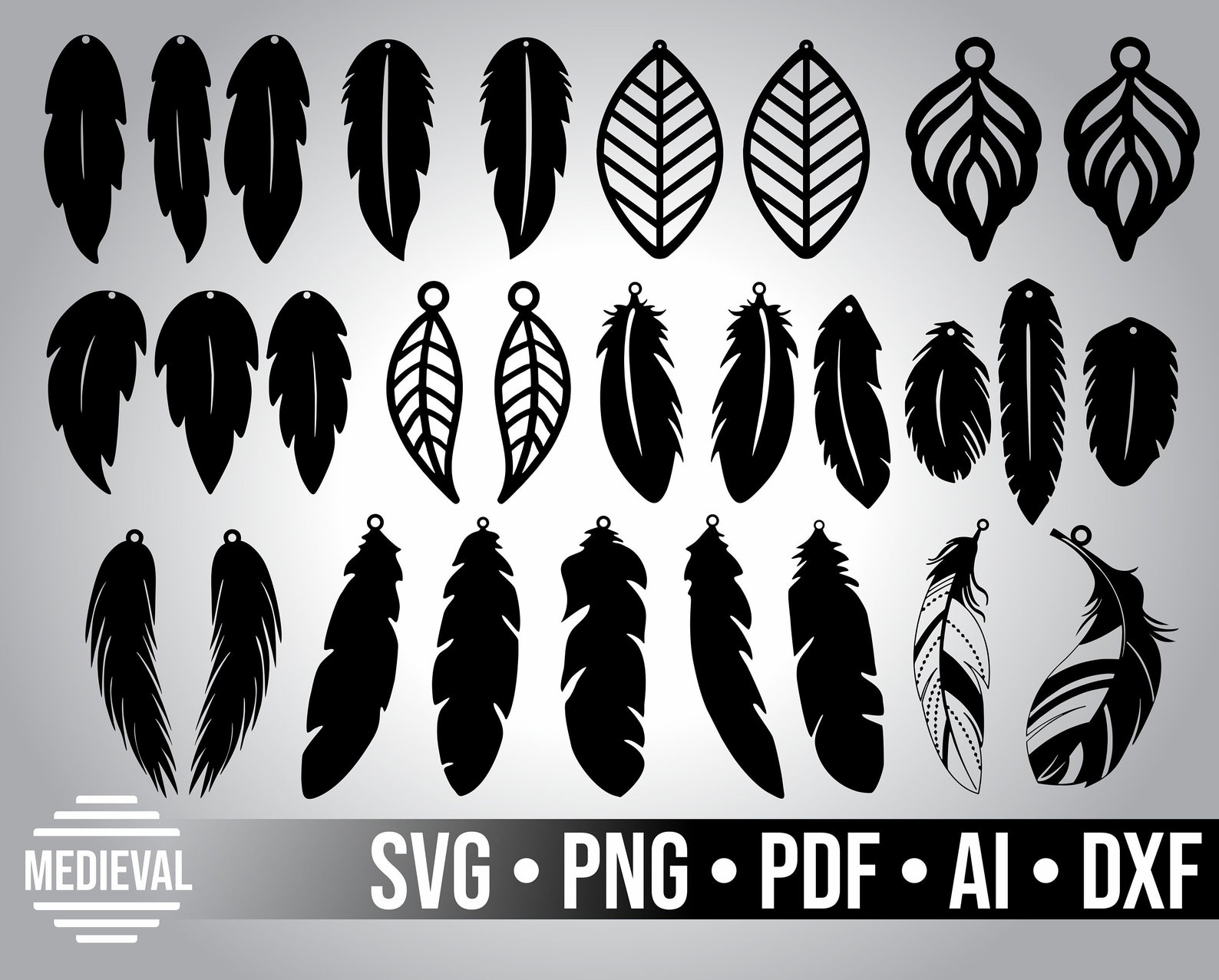 Feather earrings svg earrings svg template for cricut faux | Etsy
