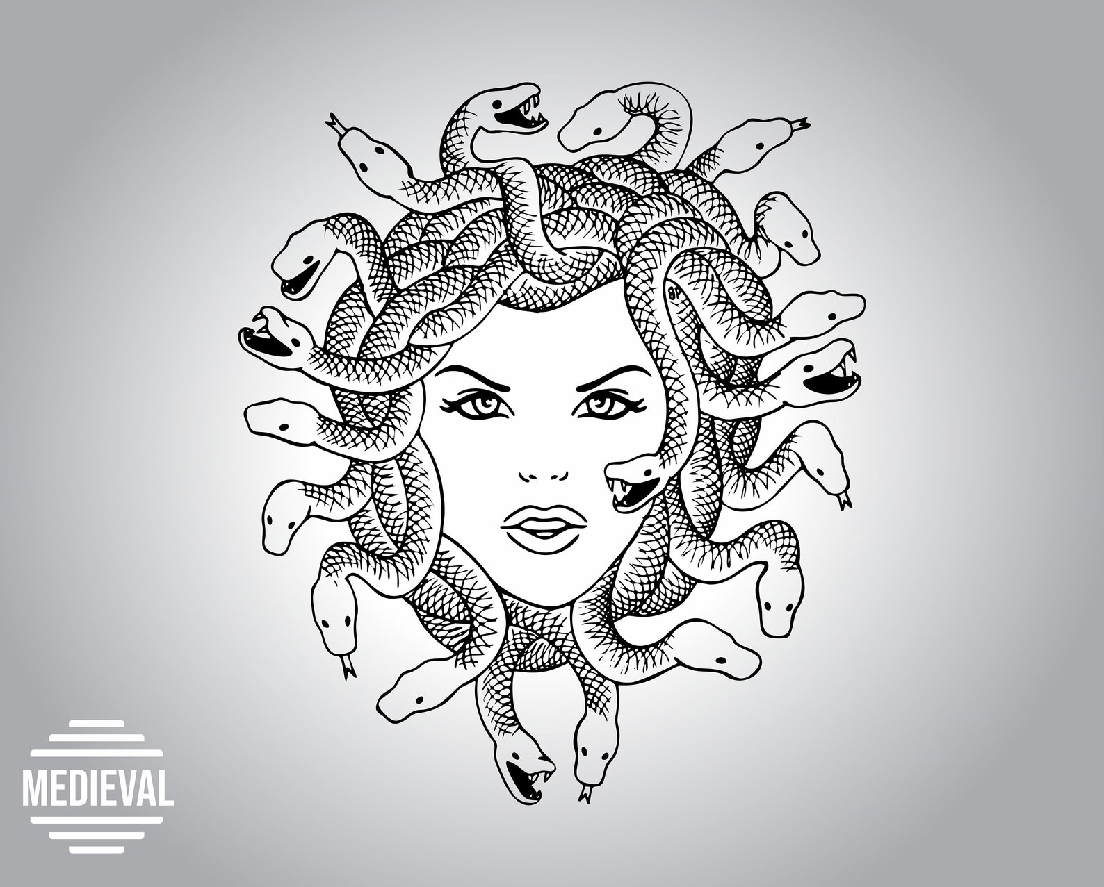 MEDUSA DESIGNS Medusa vector clipart Medusa head svg | Etsy