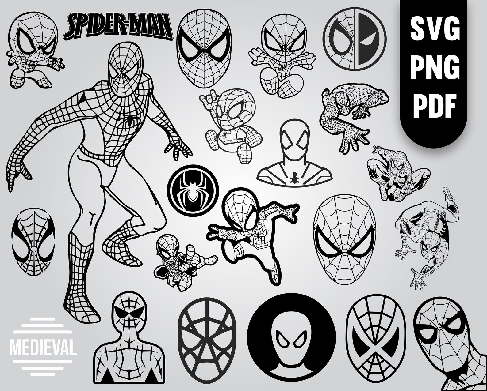 Download Spiderman SVG PNG AI print birthday party files printable | Etsy