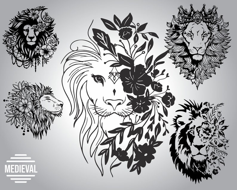 Free Free 254 Lion Flower Svg SVG PNG EPS DXF File