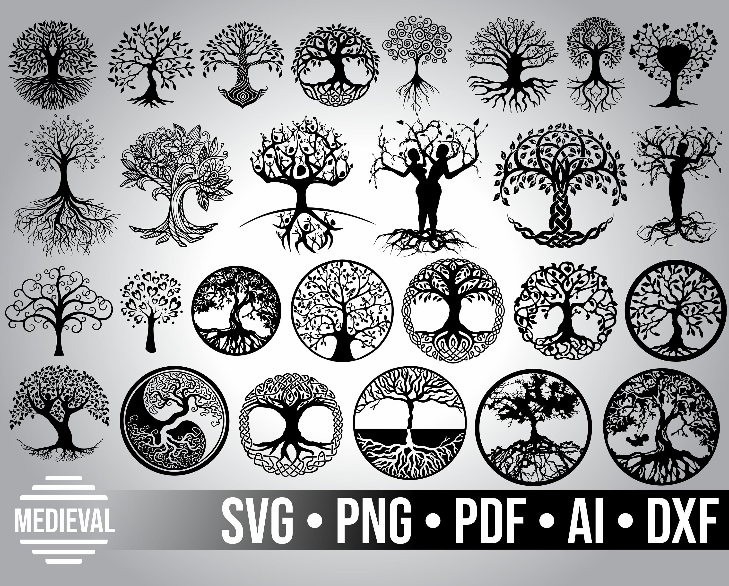 X27 TREE OF LIFE Svg Tree of Life Clipart Tree of Life Svg | Etsy