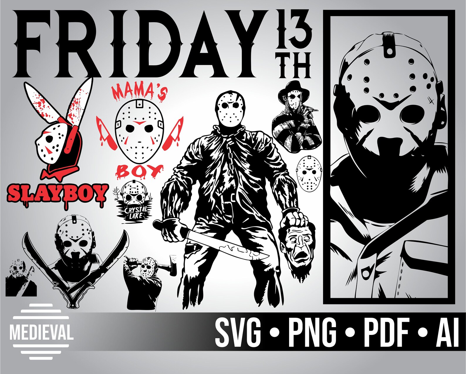 JASON svg Friday the 13th designs JASON vectors JASON to | Etsy