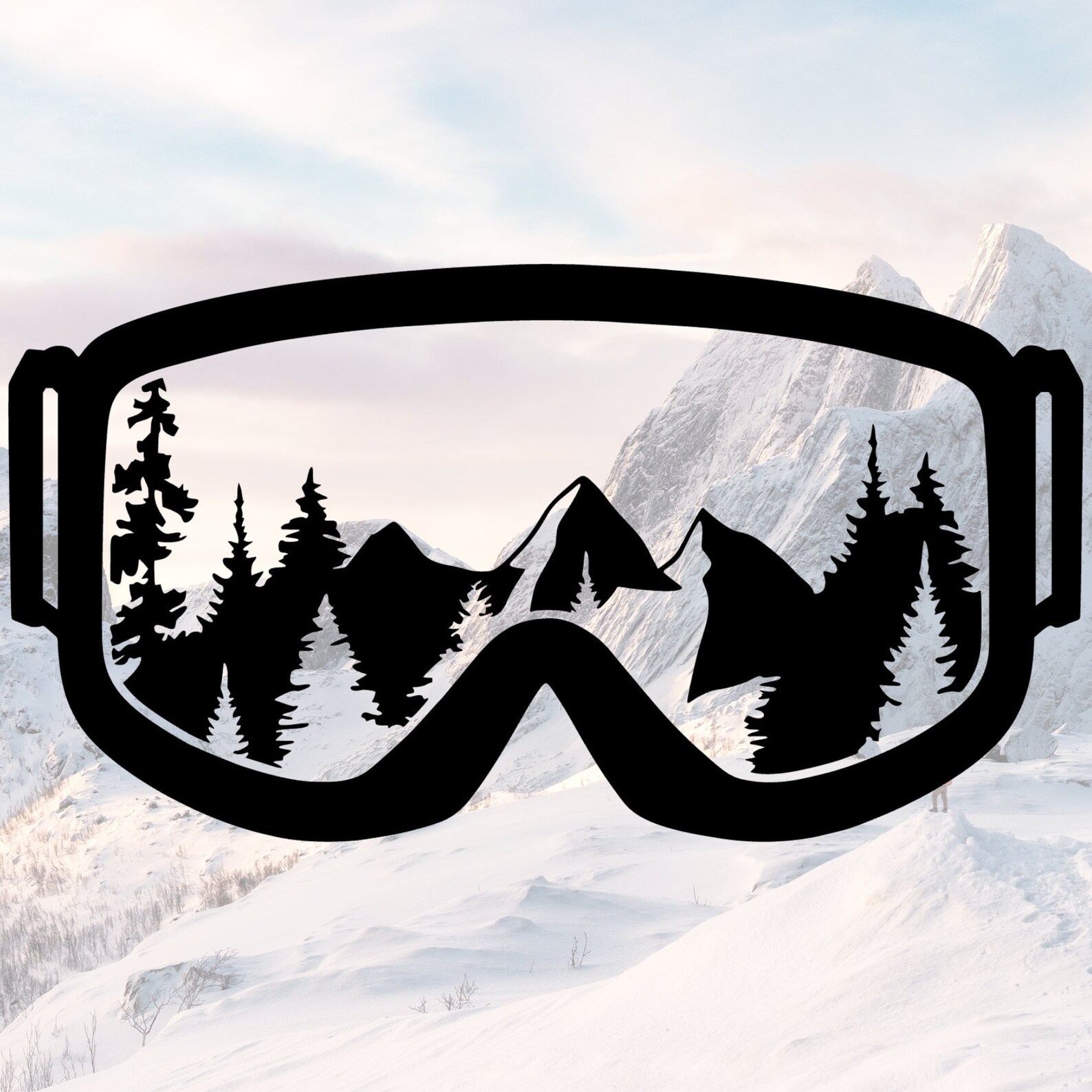 Mountain Snow Goggle Decal Ski Decal Snowboard Decal Car Etsy