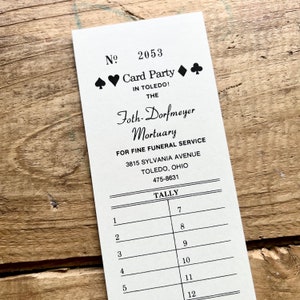 Cartões de registro da ponte mortuária | c. Década de 1960 | Necrotério de Foth-Dorfmeyer | Toledo, Ohio | Funeral Vintage, agente funerário, luto | Coisas efêmeras mórbidas