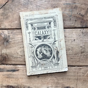 The Galaxy (Dec 1869) | Antique Magazine, Victorian Ephemera | Engravings, Poetry, Fiction | Twain, Whitman | Gift Idea, Book Lover, Reader