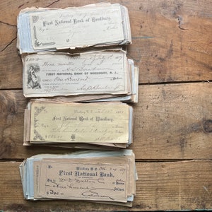 Antique Checks, Bundle of 20 | 1800s | Vintage Ephemera Lot | Woodbury ...