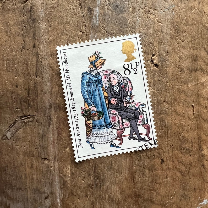 vintage-jane-austen-stamps-set-of-four-1975-british-history