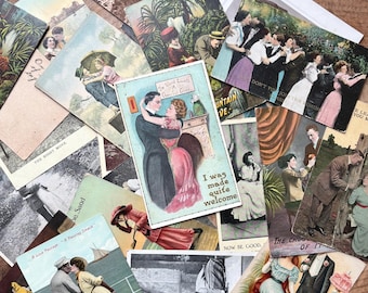 Romance Postcards (c. 1910s) | Antique Ephemera, Love Sayings, Phrases | Valentine's Postcards, Memorabilia | Victorian, Edwardian Paper
