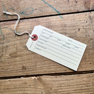 Toe Tags | Light Yellow | Morbid Ephemera | Embalming, Coroner, Mortuary | Gift Tags, Halloween Decor Ideas | Weird, Oddities, Curiosities