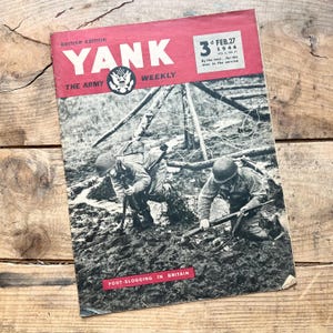 Yank: The Army Weekly (feb 1944) | Tidskrift för andra världskriget | Militär, soldater, sjömän, pinuppor, veteraner | Vintage krigstids-ephemera