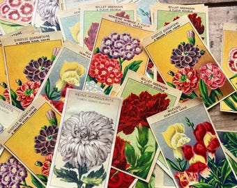 Vintage Flower Seed Packet Labels Sticker Set, Vintage Seed Packs ...