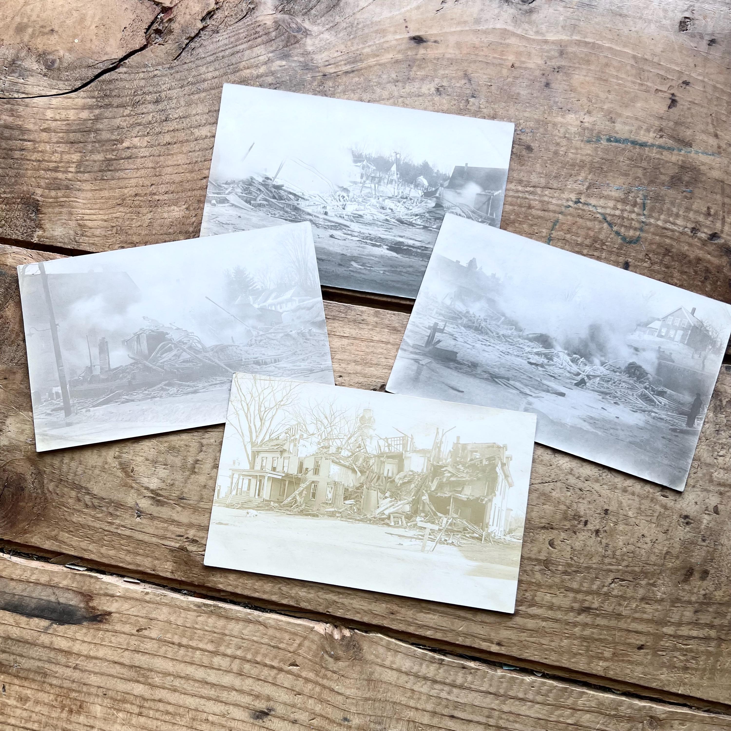 災害の実写ポストカード（1910 年代頃） | 住宅火災、竜巻