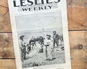 Leslie's Weekly Illustrated Magazine (July 1909) | World War I | Photographs, History, Fashion | Antique Ephemera, Vintage Paper