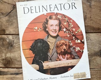 Delineator Magazine (May 1936) | Vintage Spring Issue | Butterick & Co. | Fashion, Decor, Art, Sewing, Wedding | Antique Woman&#39;s Magazine