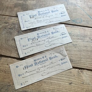 Antique Checks, Bundle of 20 | 1800s | Vintage Ephemera Lot | Woodbury ...