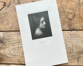 Ideal Head (1906) | Unused Advertising Stock | Victorian Lithograph, Embossed | Carl Ruegge | Photograph, Black and White | Craft Supplies