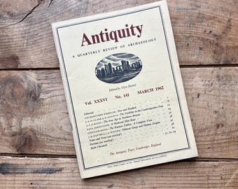 Antiquity: Quarterly Review of Archaeology (March 1962 | Evolution, Medieval Boats, Burials, Prehistory, Artifacts | Vintage British Journal