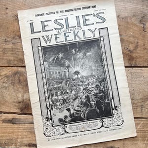Leslie&#39;s Weekly Illustrated Magazine (September 1909) | New York Parade, Photographs, History, Fashion | Antique Ephemera, Vintage Paper