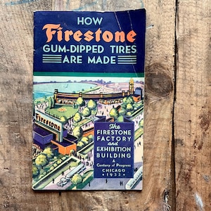 Firestone Tires Souvenir Advertising Book (1933) | Century of Progress World&#39;s Fair | Chicago, Exhibition Hall | Art Deco, Vintage Ephemera