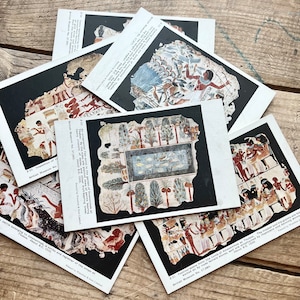 Postkarten, ägyptische Grabmalerei (ca. 1910s) | British Museum Souvenirs | Antike Ephemera | Mumie, Ägyptische Geschichte, Antike, Archäologie