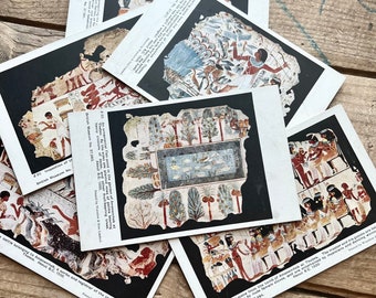 Postcards, Egyptian Tomb Paintings (c. 1910s) | British Museum Souvenirs | Antique Ephemera | Mummy, Egyptian History, Ancient, Archaeology