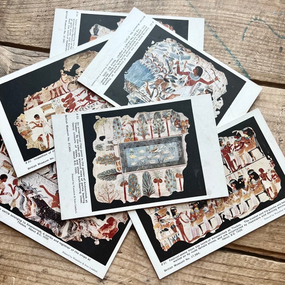 ポストカード、エジプトの墓の絵画（1910 年代頃） | 大英博物館のお