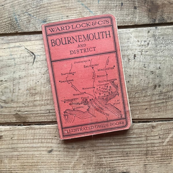 Guidebook, Bournemouth (1940s) | Vintage Ward, Lock & Co. | Antique Souvenir, England | Victorian Travel Book | Engravings, Artifacts, Art