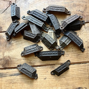 Printers’ Case Pulls, Eastlake Style (c. 1890s) | Three Sizes | Antique Cast Iron Drawer Handles | Victorian, Letterpress, Print, Printing