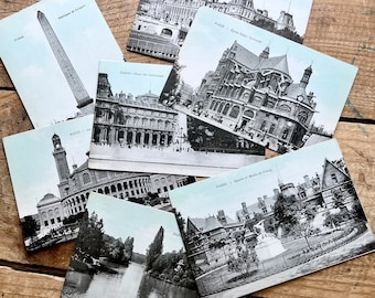 Postcards, Paris (c. 1910s) | Antique French Ephemera | Obelisk, Museum, Hotel, Park | Victorian, Vintage | Architecture, Travel Souvenir