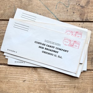 Vintage Envelopes, Curtiss Candy Co. (1959) | Chicago History | Vintage Ephemera | Junk Journal, Crafting Supplies | Unused, New Old Stock
