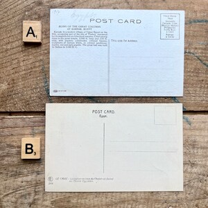 May include: Vintage postcard featuring a black and white photo of the ruins of the Great Columns at Karnak, Egypt. The postcard is dated 1914 and has a place for a stamp and address.