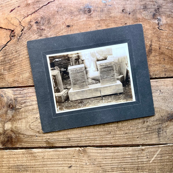 Mounted Photo, Marks Family (c. 1900) | Withers & Sons Monument Co. | Lancaster, PA | Headstone, Graves, Burial, Cemetery | Antique, Vintage