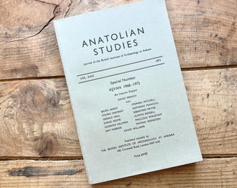 Anatolian Studies: Journal of British Institute of Archaeology at Ankara (1973) | Vintage Site Maps, Photographs, Artifacts, Turkish History