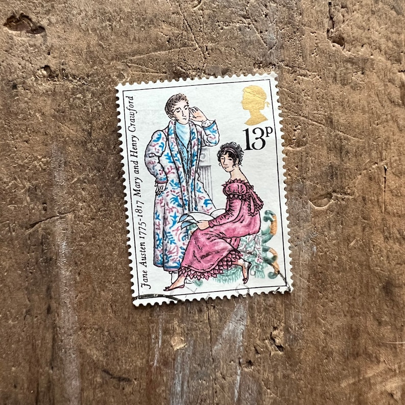 vintage-jane-austen-stamps-set-of-four-1975-british-history
