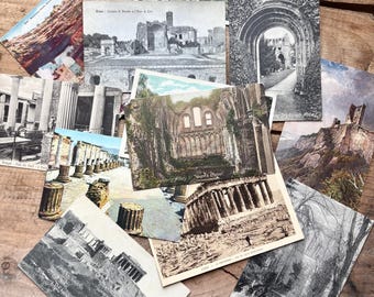 Ancient Ruins Postcards (1910s) | Pompeii, Parthenon, Cliff Dwellings, Glastonbury | Vintage Travel Souvenirs | Antique Archaeology Ephemera