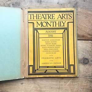 Theater Arts Monthly (August 1933) | Dramatic Arts of the American Indian | Culture, Dance, Costume, Art | Antique, Vintage Magazine | Rare