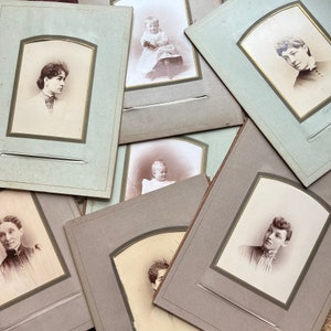 Victorian Album Pages with Photographs (c. 1900) | Antique Photos, Cabinet Cards | Vintage Ephemera | Crafting, Journaling, Bookbinding