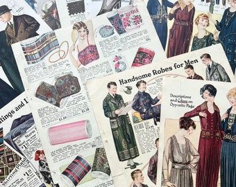 Fashion Catalog Pages (1920s) | Charles Williams | Full-Color, Double-Sided | Flapper, Decor, Style | Vintage Advertising, Antique Ephemera
